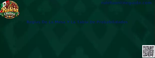 Reglas de la mesa y tabla de probabilidades de ruleta online